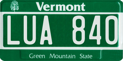 VT license plate LUA840