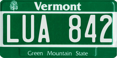 VT license plate LUA842