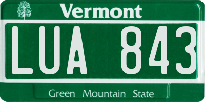 VT license plate LUA843