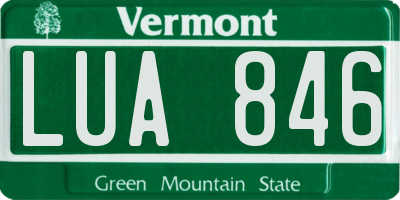 VT license plate LUA846