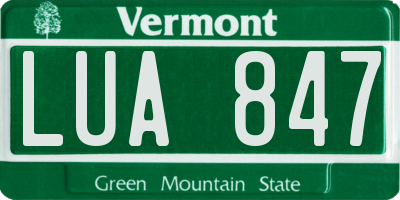 VT license plate LUA847