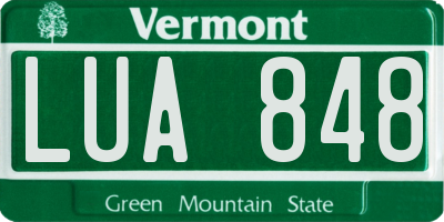 VT license plate LUA848