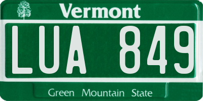 VT license plate LUA849