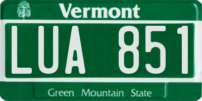 VT license plate LUA851