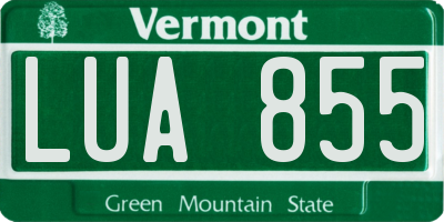 VT license plate LUA855