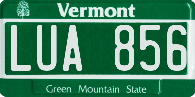VT license plate LUA856