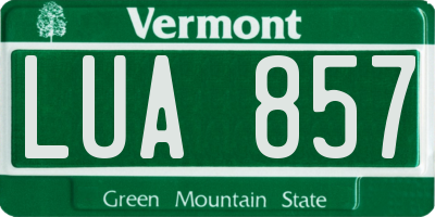 VT license plate LUA857