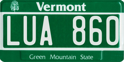 VT license plate LUA860