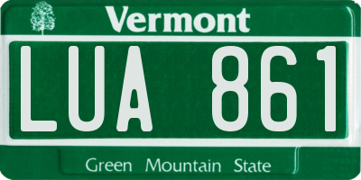 VT license plate LUA861