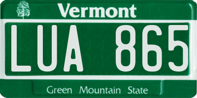 VT license plate LUA865