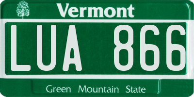 VT license plate LUA866
