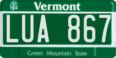 VT license plate LUA867