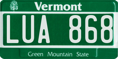 VT license plate LUA868