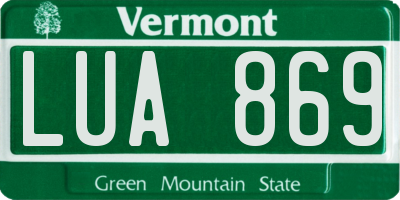 VT license plate LUA869