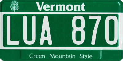 VT license plate LUA870