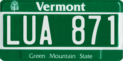 VT license plate LUA871