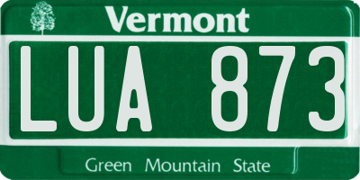 VT license plate LUA873
