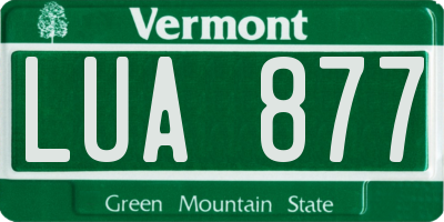 VT license plate LUA877