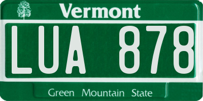 VT license plate LUA878