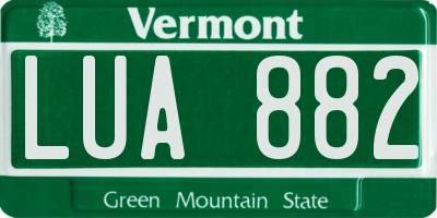 VT license plate LUA882