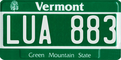 VT license plate LUA883