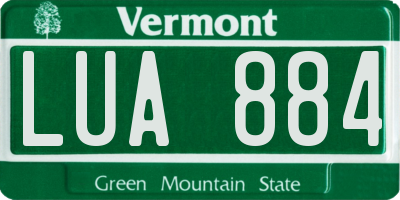 VT license plate LUA884