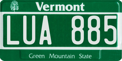 VT license plate LUA885