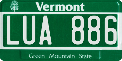 VT license plate LUA886