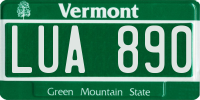 VT license plate LUA890