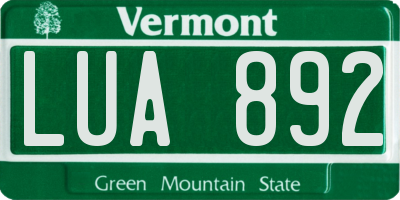 VT license plate LUA892