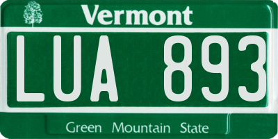 VT license plate LUA893