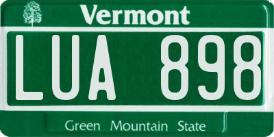 VT license plate LUA898