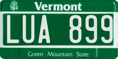 VT license plate LUA899