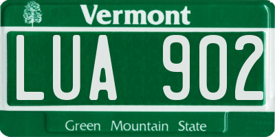 VT license plate LUA902