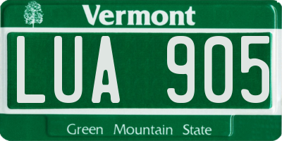 VT license plate LUA905