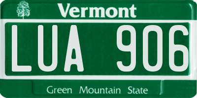 VT license plate LUA906