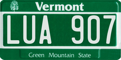 VT license plate LUA907