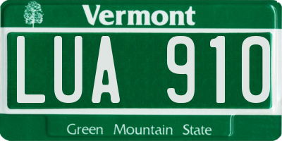 VT license plate LUA910