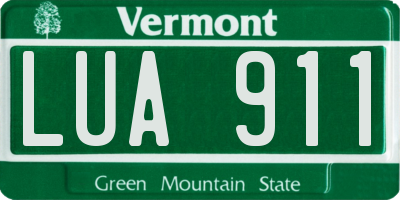 VT license plate LUA911