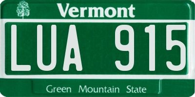 VT license plate LUA915