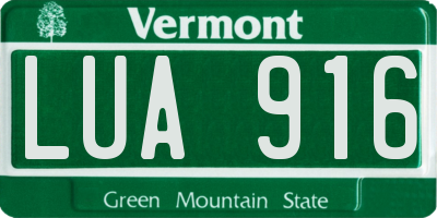 VT license plate LUA916