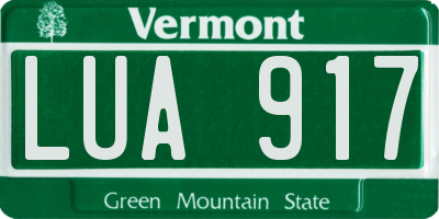 VT license plate LUA917