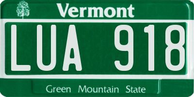 VT license plate LUA918