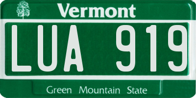 VT license plate LUA919