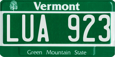 VT license plate LUA923