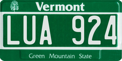 VT license plate LUA924
