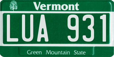 VT license plate LUA931