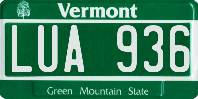 VT license plate LUA936