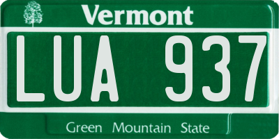 VT license plate LUA937