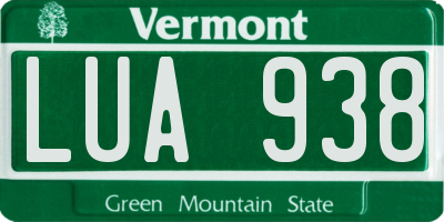 VT license plate LUA938